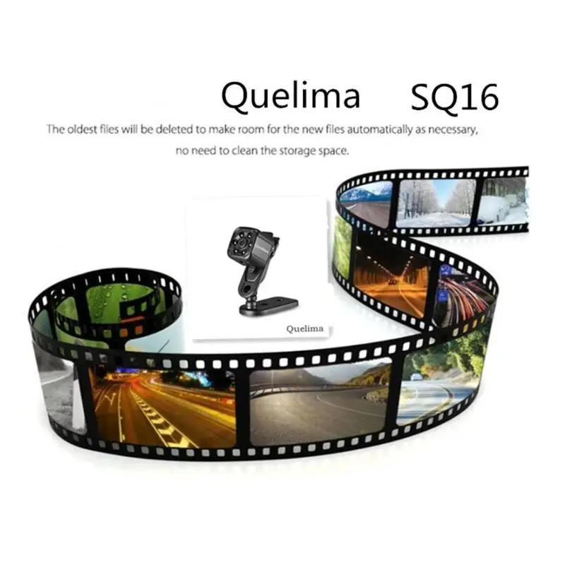 Quelima SQ16 Full HD 1080p Автомобильный видеорегистратор, Мини Автомобильный видеорегистратор, Спортивная DV 6LED ИК видеокамера с ночным видением, цифровой видеорегистратор