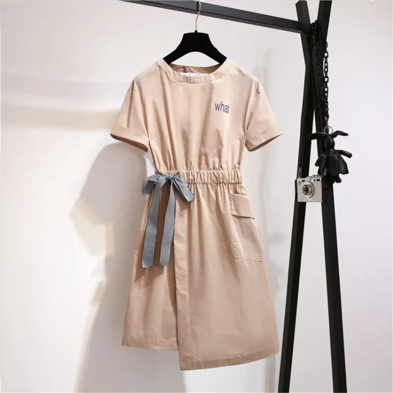 Plus size irregular dress female fat mm new fat sister backless dress foreign cotton and linen bow women summer dress sundress Plus size irregular dress female fat mm new fat sister backless dress foreign cotton and linen bow women summer dress sundress