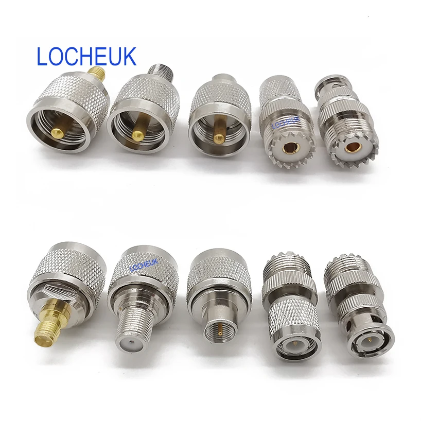 Набор мини адаптеров UHF PL259 SO239 для SMA/BNC/MCX/FME/F/TNC/Mini RF коаксиальный радиоприемник 20