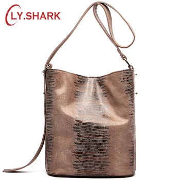 

LY.SHARK Brand Serpentine Pattern Leather 2019 Women Handbags Women Genuine Leather Bag Female Shoulder Women Messenger Bag Tote