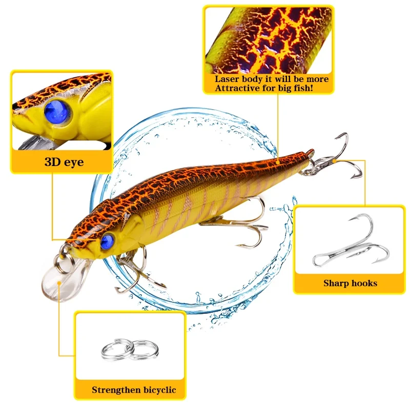 SEAPESCA хорошее качество воблер рыболовные приманки 6 Цвет рыболовная наживка воблер 115 мм 13,2 приманка воблер, щука глубина 0,3-1,5 м JK81