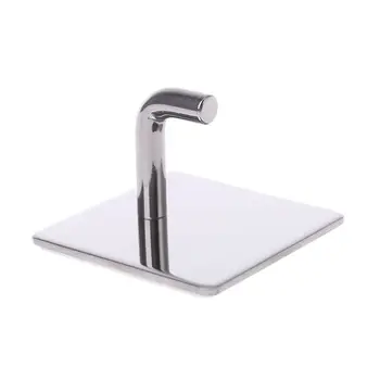 

304 Stainless Steel Self Adhesive Bathroom Wall Door Holder Hook Hanger Square Mirror Polished Finish Strong Sticker