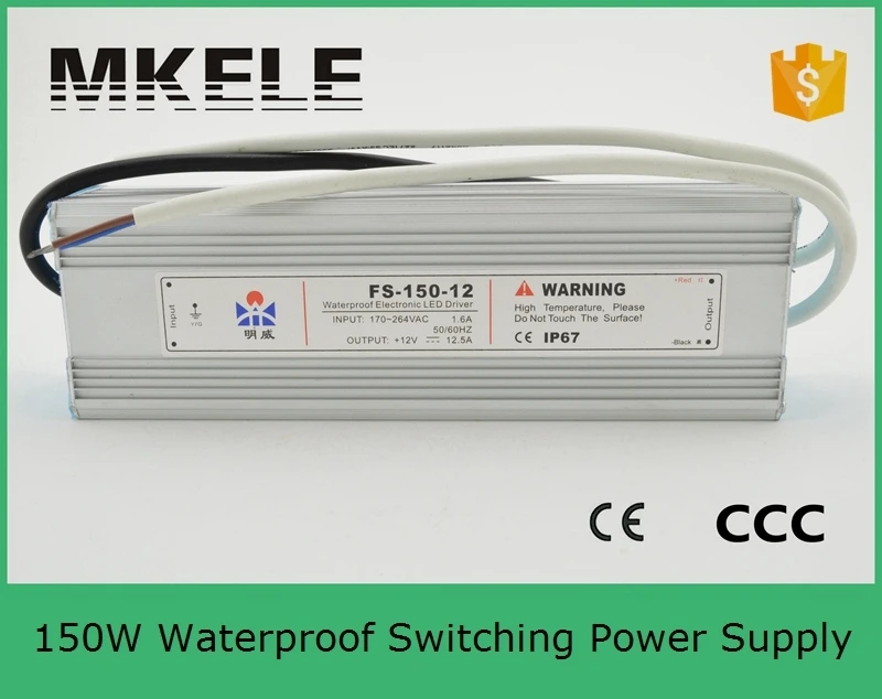 

low temp light weight street led 150w FS-150-15 10A 15V stable output performance waterproof LED switching model power supply
