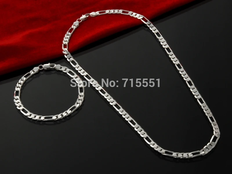 4MM men's chain sets, trendy Jewelry, Silver jewelry silver necklace