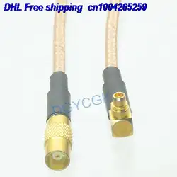 DHL 50 шт. MMCX штекер прямым углом к MCX женского прямой RG316 Перемычка косички 6 "кабель 22j