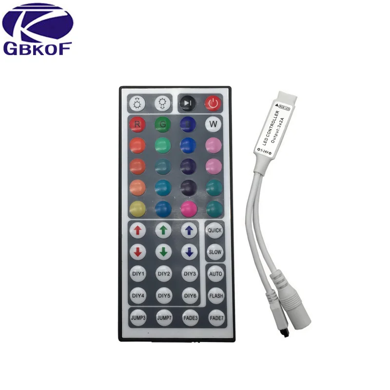 cheap Led Controller 44 Keys 24 Keys LED IR RGB Controler LED Lights Controller IR Remote Dimmer DC12V 6A For RGB 3528 5050 LED Strip