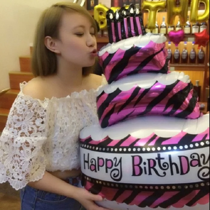 100*68 см большие размеры воздушные шары в виде торта ко дню рождения Фольга гелий День рождения украшения дети детские души надувные шары воздушные шары - Цвет: big pink