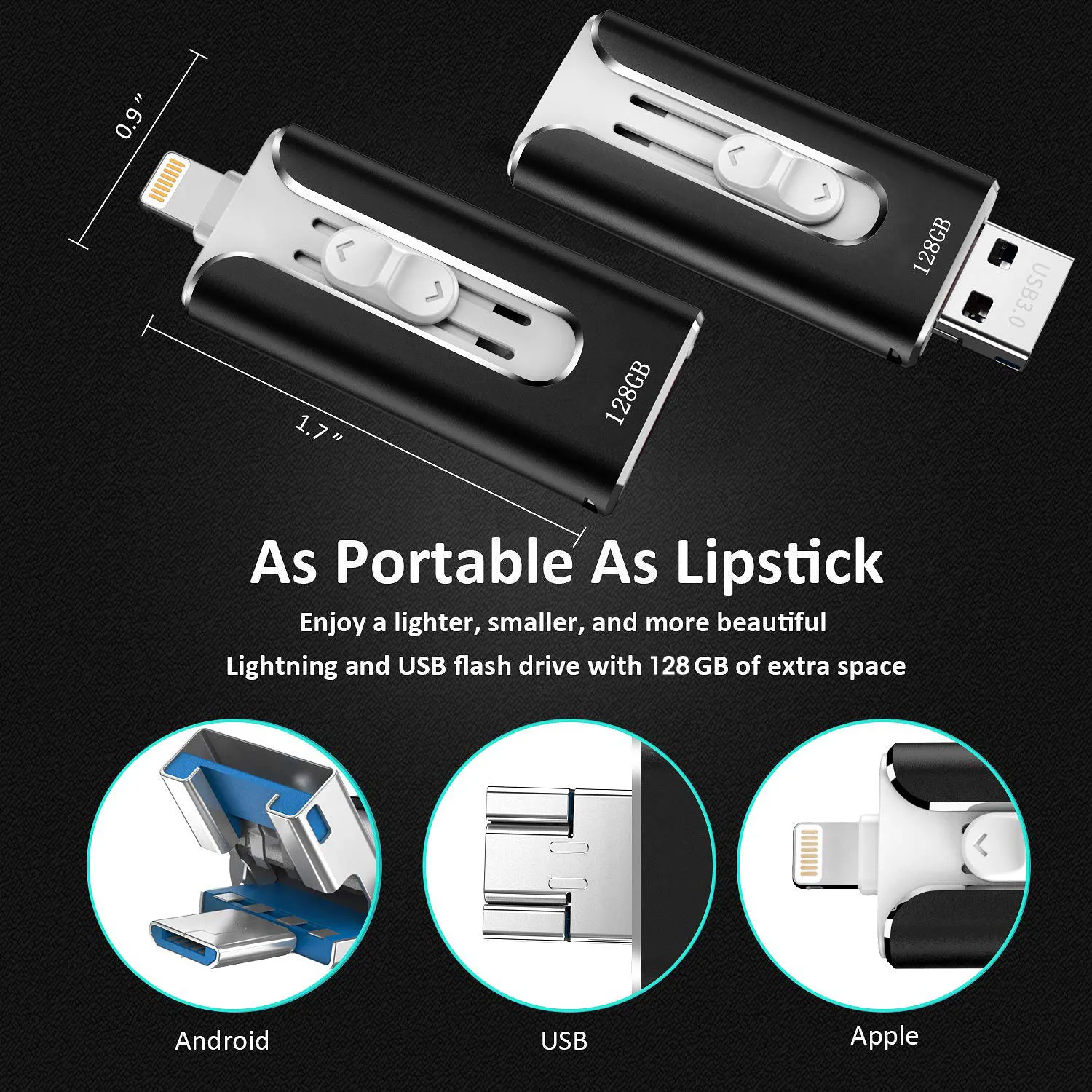 Флеш накопитель Vicsoul 3 0 для iPhone/Android 16 ГБ 32 64 128 в 1 флэш Otg Usb зашифрованный 0|USB