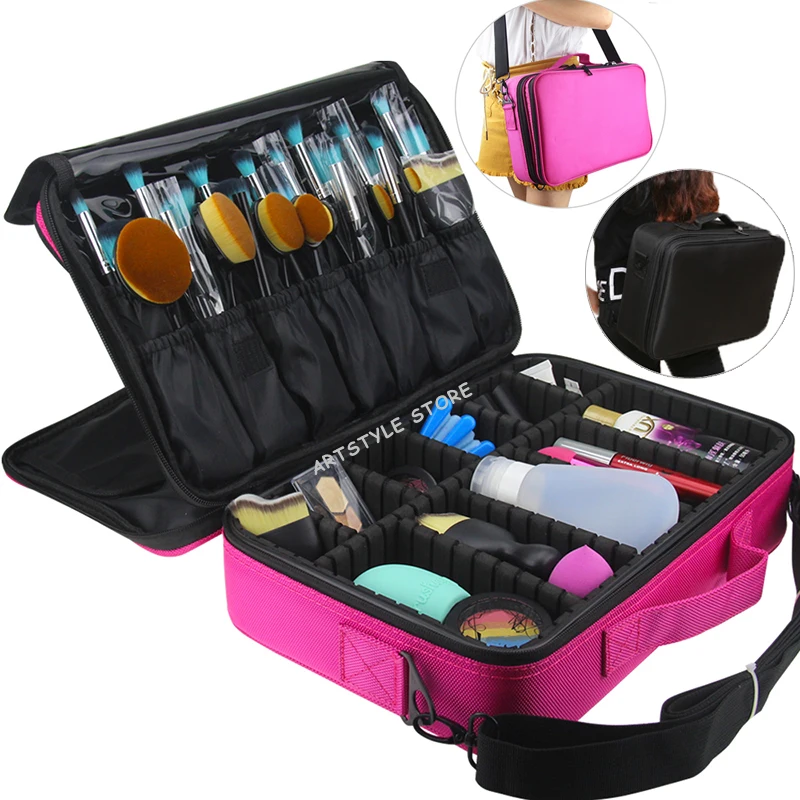 Female High Quality Professional Storage Bag Bolso Mujer Cosmetic Case Large Capacity Makeup Organizer Free Disassembly