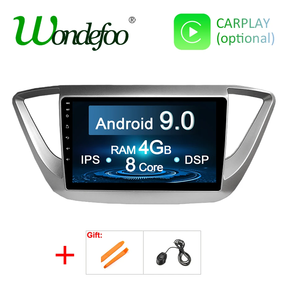 

DSP Android 9.0 IPS Screen 2.5D Car GPS Radio for Hyundai Verna Solaris 2017 2018 Navigation Video Stereo Octa core No DVD