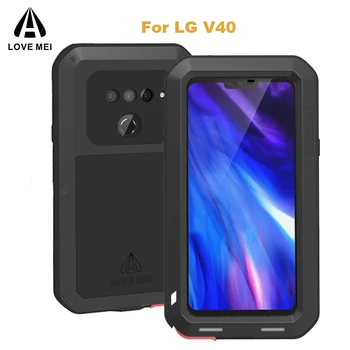 

Powerful For LG V40 Aluminum Metal Armor Case Life Water Snow Proof Shockproof Rugged Gorilla Glass Full Body Protection Cover