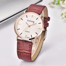Marque Sport Unisexe Montres Femmes Mode Casual Montre À Quartz Hommes En Cuir Analogique 2016 GOGOey Montre-Bracelet de Luxe Relogio Masculino