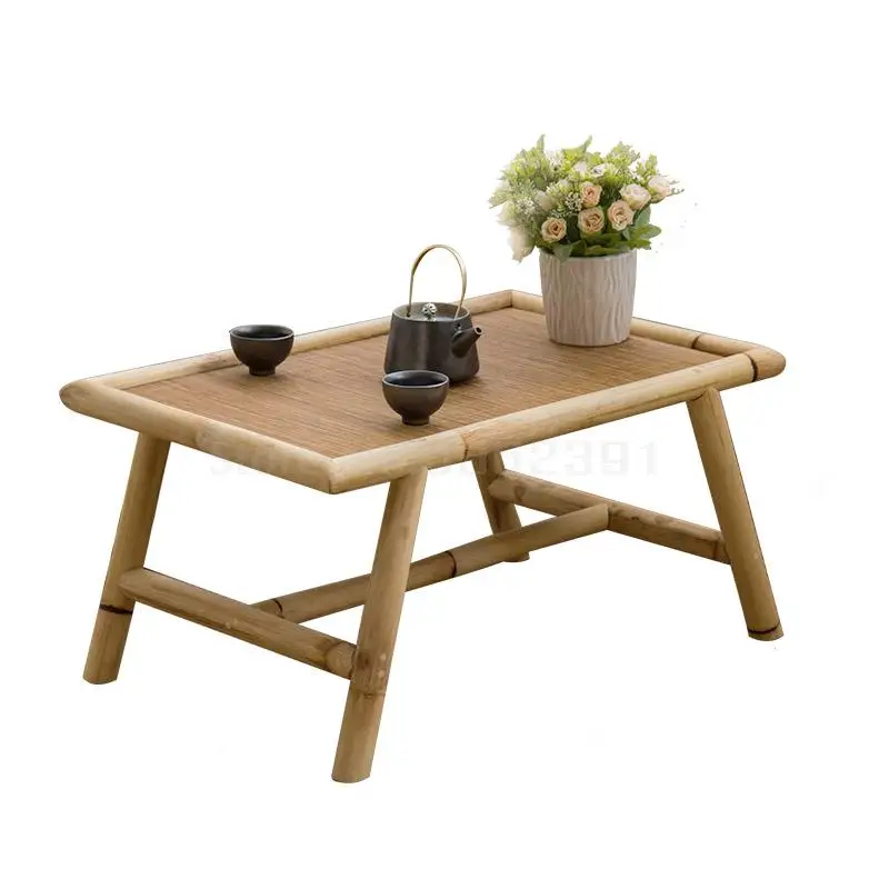 Simple bay window tatami coffee table table Japanese style small coffee table creative tea table and chairs solid wood Zen table