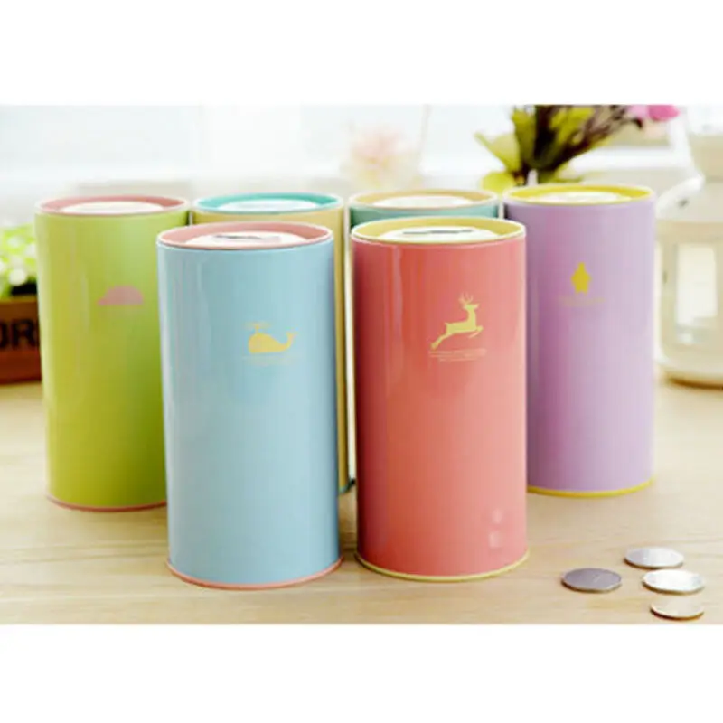 

New Cute Colorful Money Saving Box Change Storage Tank Metal Piggy Bank Tin Coin Cash Case Pot Kid Storage Gifts Toys