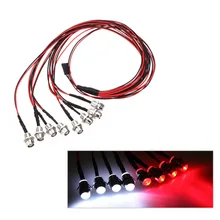 Original goolrc 8 pçs 5mm carro rc led kit de luz cor branca e vermelha para slash jato T-MAXX traxxas hsp hpi rc carro 4wd peças