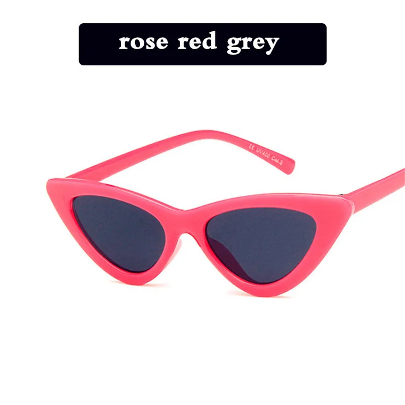 Занавес солнцезащитные очки для детей новая Корейская версия треугольные крутые кошачьи глаза Детские Солнцезащитные очки Модные Цветные милые очки для девочек - Цвет линз: rose grey