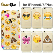 Funny emoji capa capinha iphone 5s 5 6 s 6 mais de Borracha De Silicone Claro TPU Capa Bonito Chorando Rosto Smilely Expressões Fundas