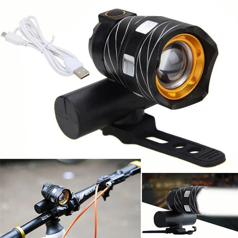 

3 Modes USB Rechargeable Bicycle Front Light LED and Back Flashlight Warning Helmet Light Night Safety Riding Taillight #2M16