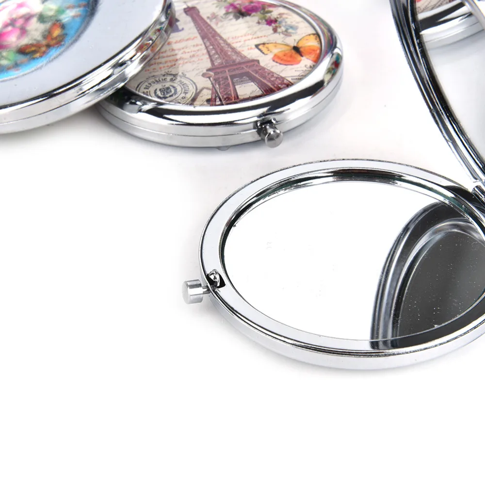 Portable Pocket Cosmetic Mirrors Women Fashion Mini Mirror Makeup with double faced Wholesale