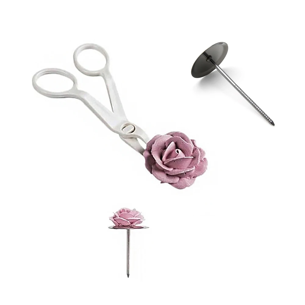 2Pcs Set Piping Flower Scissors Nail Icing Bake Cake