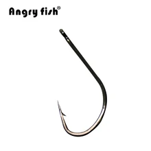 Angryfish 100pcs Box 1 15 High Carbon Steel Fishing Hook Black color Barbed Fishhook Free Shipping