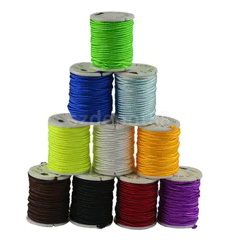 

10 Rolls 2.6x1mm Mixed Fishtail Braid Nylon Cord Knotting Macrame Thread DIY