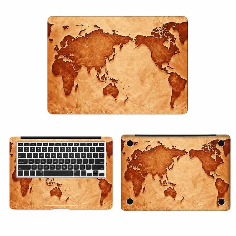 Карта мира полное покрытие кожи для Macbook Стикер Pro Air retina 11 12 13 15 дюймов Mac Mi Surface Book защитная наклейка для ноутбука - Цвет: ACD side