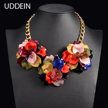 UDDEIN колье макси цветок ожерелье для женщин Красочные Акриловые Цветок себе колье вечерние ювелирные изделия свадебное ожерелье и кулон
