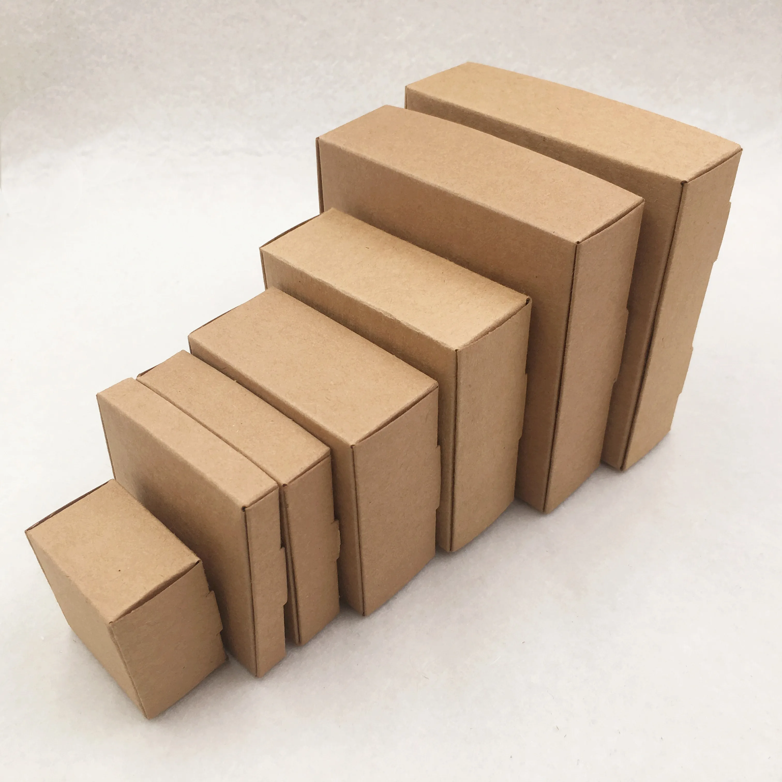 

50Pcs/Lot Gift Box kraft Paper Jewelry Boxes Blank Carry Case Jewelry Accessory Packaging Handmade Cardboard Display Paper Boxes