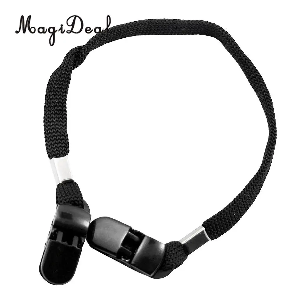 MagiDeal Outdoor Hat Scarf Wind Clip Lanyard Rope Cord - Black