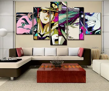 

Modern Artwork 5 Pieces Anime Jojo's Bizarre Adventure Posters Canvas HD Printed Decorative Wall Art Modular Pictures Framework