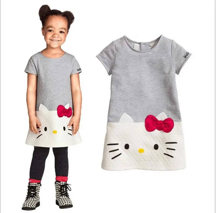 Baby Girls Dresses 2016 Brand Children Dress For Girls Clothes Hello Kitty Princess Dress
