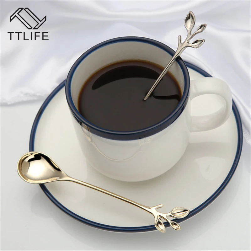 

TTLIFE 1pc Creative Branch Style Coffee Scoop Ice Cream Spoon Delicate Teaspoon Dinnerware Flatware Kitchen Tool
