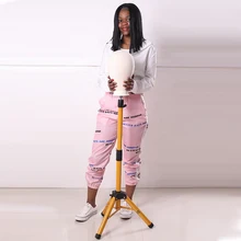 AliLeader дешевые нержавеющая сталь вешалка для париков Штатив для пряди человеческих волос для наращивания манекен голова держатель штатив Стенд для парик Золотой