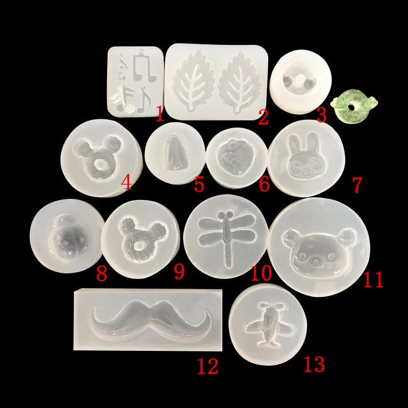 

Cartoon Donut bear leaf silicone mold for jewelry pendant Resin Silicone Mould handmade epoxy resin molds