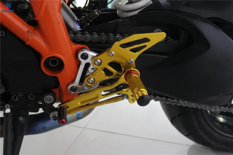 Waase CNC алюминиевый Rider Racing Rearset задние наборы подножки колышки для KTM SUPER DUKE 1290 R