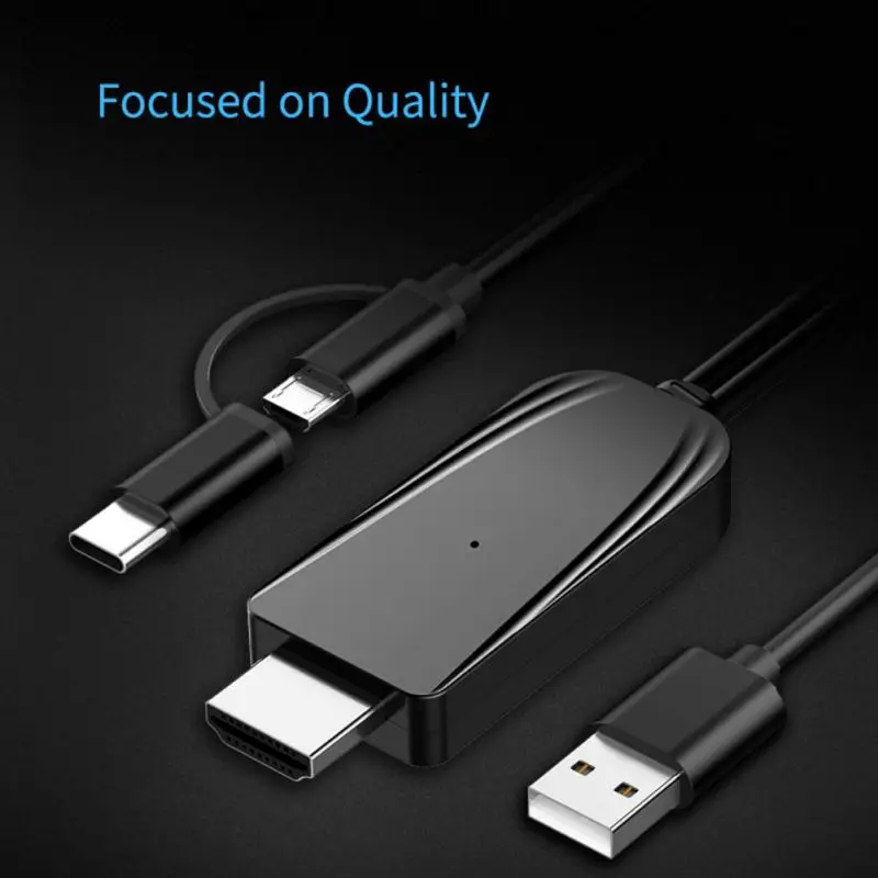 2 in 1 Type-C + Micro USB to HDMI Cable Adapter For SamSung HuaWei Xiaomi Oneplus Smartphone to TV Projector