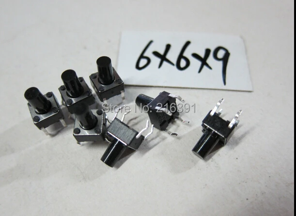 

100PCS/Lot 6*6*9mm Tactile Push Button Switch 6*6*9 light touch key Miroswitch