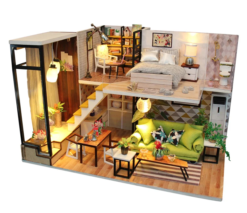 DIY Wooden Miniatures LED Doll House Japanese Tatami Christmas Kids Birthday Party Girl's Gift Toys Fine Furniture Set Pre-order (5)