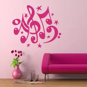 

Wall Decal Sticker Vinyl Music Note Song Star Melody Picture Room