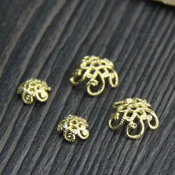 

100% 925 Silver Beads Caps Sterling Hollowed Flower Beads Cap DIY Jewelry Bead Cap