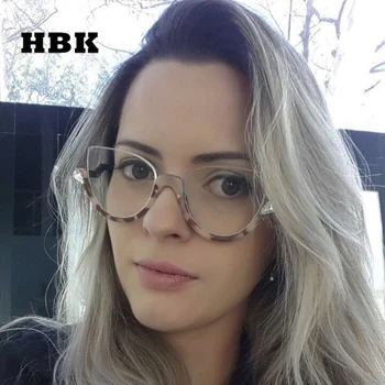 

HBK Retro Cat Eye Glasses Frames Elegant Women Brand Designer Female Optical EyeGlasses Fashion Eyewear Computer Glasses