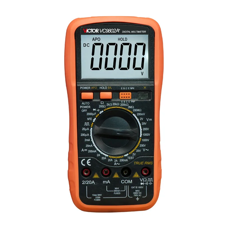 

VICTOR VC9802A+ Professional Digital Multimeter Victor Multimeter,Digital Multimeter AC DC Voltage,3 1/2 Digits