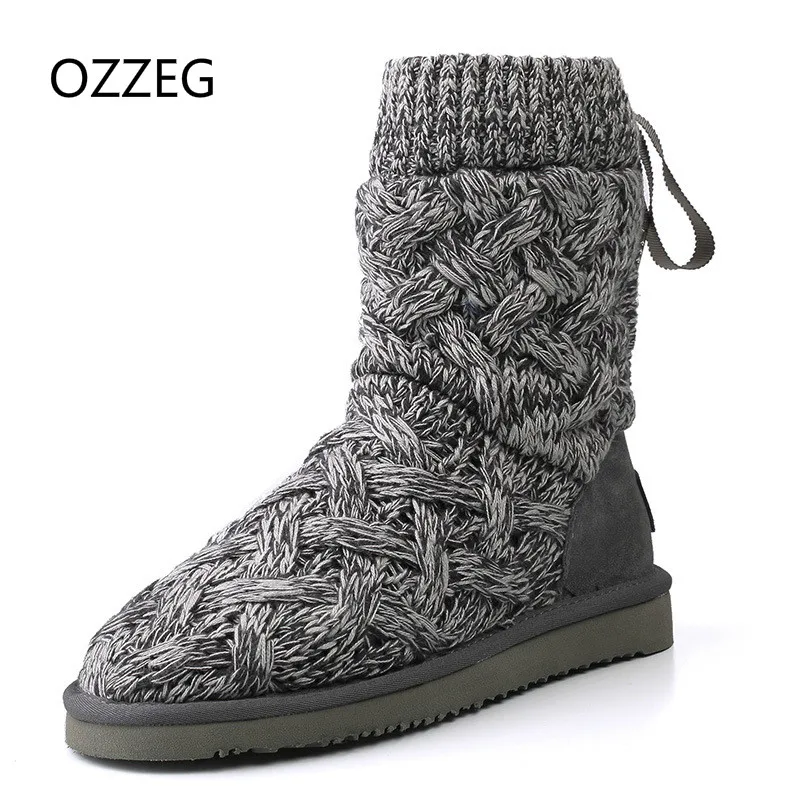 

Winter Women Boots Real Fur Comfortable Warm Snow Boots High Quality Hand Made Wool Lace Up Mujer Botas Casual Winter Shoes
