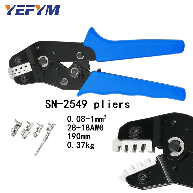 YEFYM SN 2549 0 08 1мм2 обжимные плоскогубцы комплект 8 челюстей для трубки/штепсельной