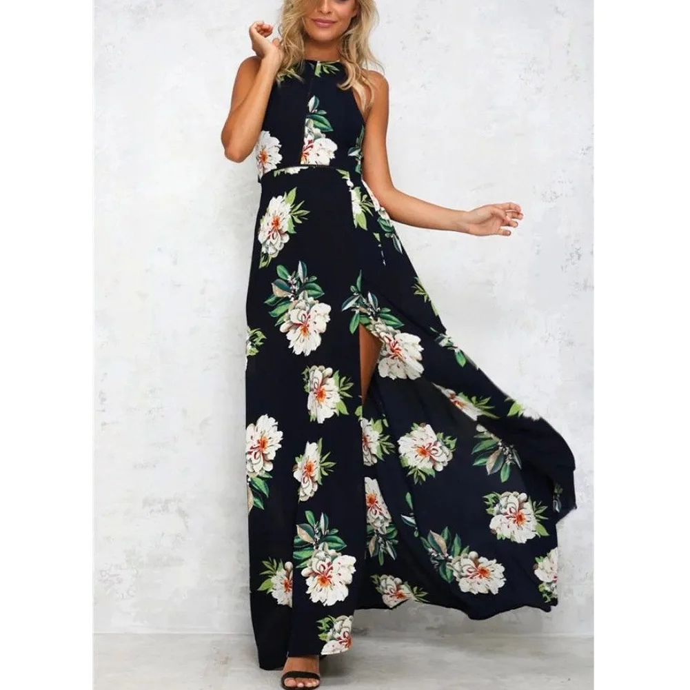 

Women Side Split Sleeveless Chiffon Dress for Spring Summer Cocktail Party -MX8