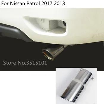 

Car styling cover muffler exterior end tail pipe dedicate outlet exhaust tip tail 1pcs For Nissan Patrol 2017 2018 2019 2020