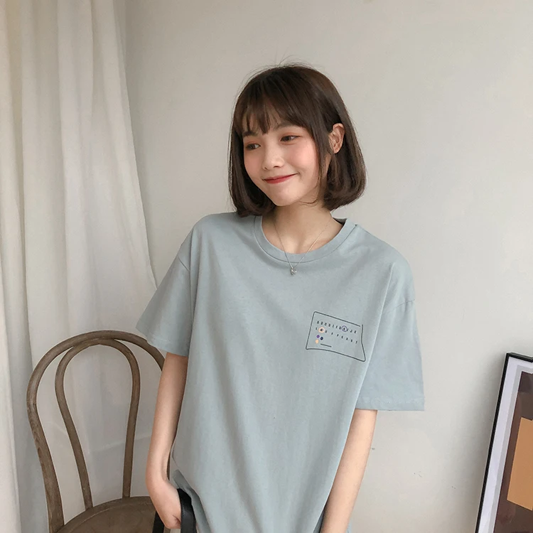Весенние топы Женская одежда 2019 Лето harajuku корейский стиль Мода Милый Винтажный