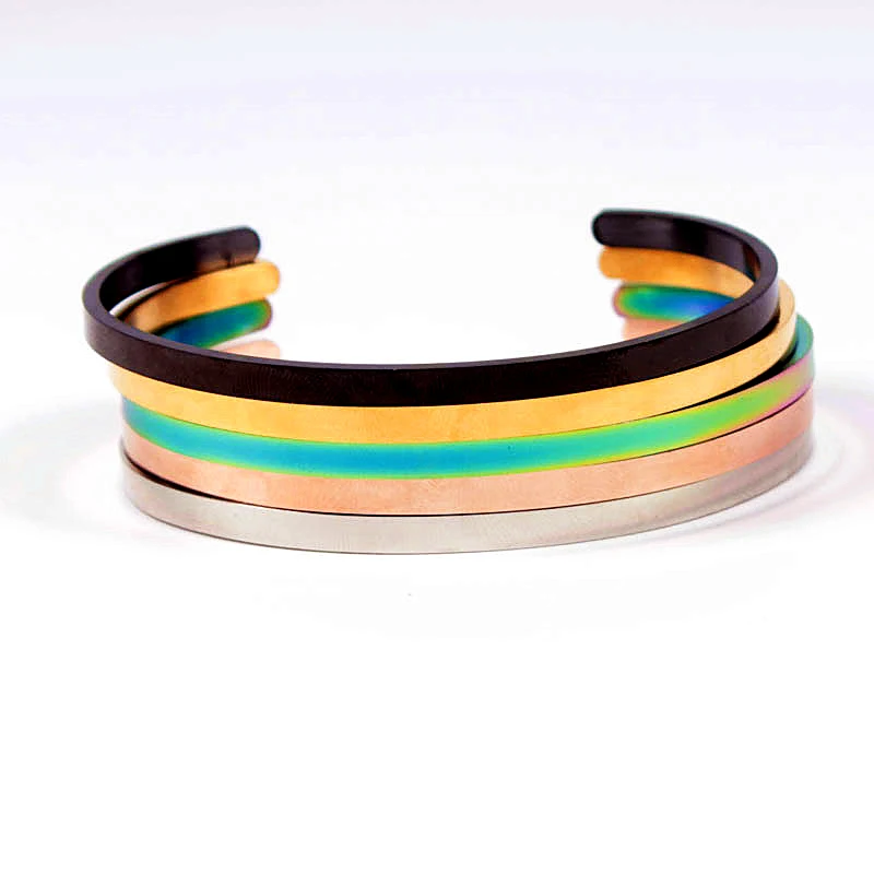 

1pcs Customized Stainless Steel Bangle Cuff Bangle 4mm Inspirational Gift Put Your Own Idea On The Bracelet Unique Gift