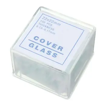 

New 100pcs Transparent Slides Coverslips Coverslides 22x22mm For Microscope